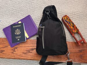 Besides your passport, researchers should be well-armed with the essential travel items including the cross-body and a Ghanian made hand fan.
