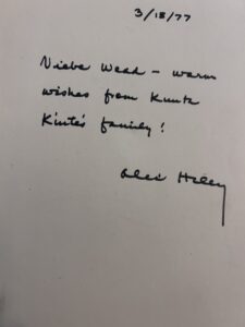 Autograph from Alex Haley
